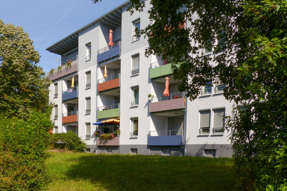 Musterwohnung Außenansicht des Gebäudes