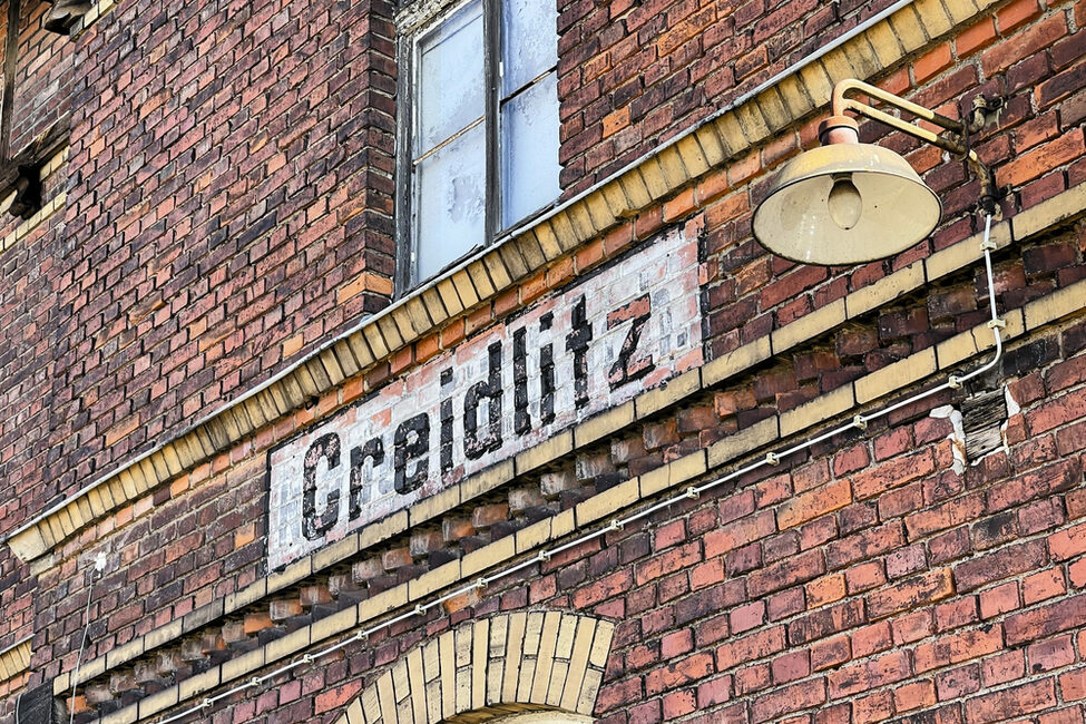 Schriftzug "Creidlitz" am Creidlitzer Bahnhof