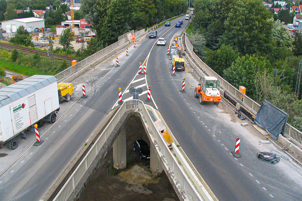 Eine Luftaufnahme der Südzufahrt