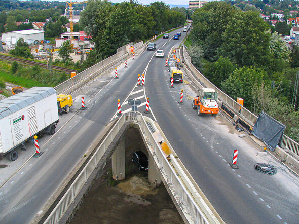 Eine Luftaufnahme der Südzufahrt