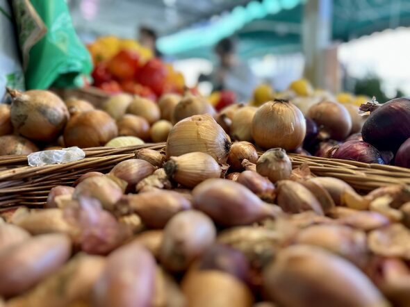 Zwiebeln auf dem Coburger Wochenmarkt