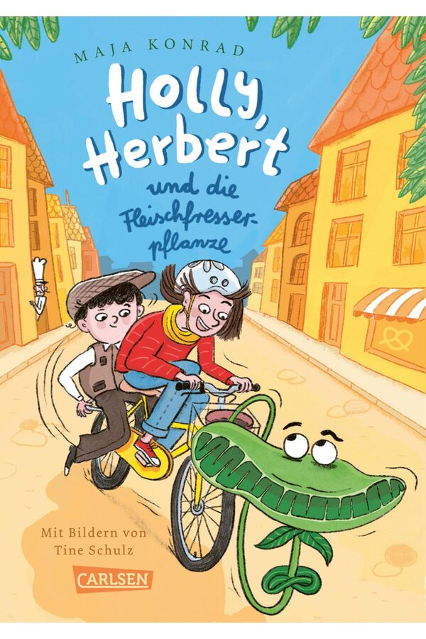 2 gezeichnete Kinder auf einem Fahrrad